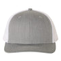 Richardson Hats Mens Snapback Trucker Hat - Heather Grey/White