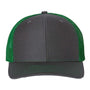 Richardson Mens Snapback Trucker Hat - Charcoal Grey/Kelly Green - NEW
