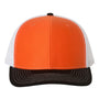 Richardson Mens Snapback Trucker Hat - Orange/White/Black - NEW