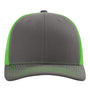 Richardson Hats Mens Snapback Trucker Hat - Charcoal Grey/Neon Green