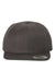 Yupoong 6089M Mens Premium Flat Bill Snapback Hat Heather Dark Grey Flat Front