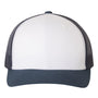 Yupoong Mens Retro Snapback Trucker Hat - Navy Blue/White/Navy Blue - NEW