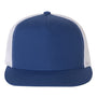 Yupoong Hats Mens Adjustable Trucker Hat - Royal Blue/White