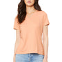 Bella + Canvas Womens CVC Short Sleeve V-Neck T-Shirt - Heather Peach