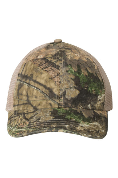 Kati LC101V Mens Camo Washed Mesh Hat Mossy Oak Country/Tan Flat Front