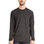 Next Level Mens Sueded Jersey Long Sleeve Crewneck T-Shirt - Heather Metal Grey
