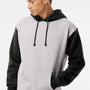 Independent Trading Company Mens Hooded Sweatshirt Hoodie w/ Pouch Pocket - Heather Grey/Black