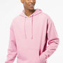 Independent Trading Company Mens Hooded Sweatshirt Hoodie w/ Pouch Pocket - Light Pink