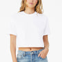 Bella + Canvas Womens Jersey Cropped Short Sleeve Crewneck T-Shirt - White