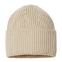 Atlantis Hats Unisex Sustainable Chunky Rib Cuffed Beanie - Light Beige - Closeout