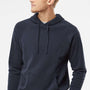 Independent Trading Company Mens Special Blend Raglan Hooded Sweatshirt Hoodie w/ Pouch Pocket - Classic Navy Blue
