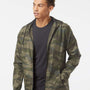 Independent Trading Co. Mens Water Resistant Full Zip Windbreaker Hooded Jacket - Forest Green Camo - NEW