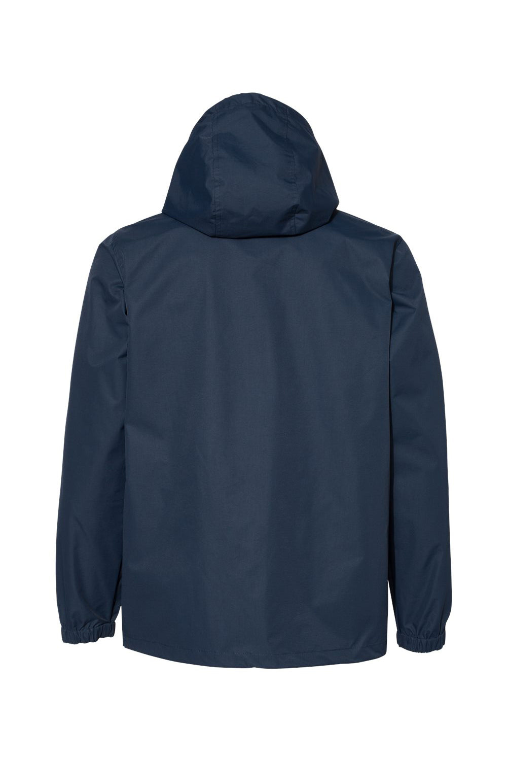 Independent Trading Co. EXP94NAW Mens Nylon Hooded Anorak Jacket Classic Navy Blue Flat Back