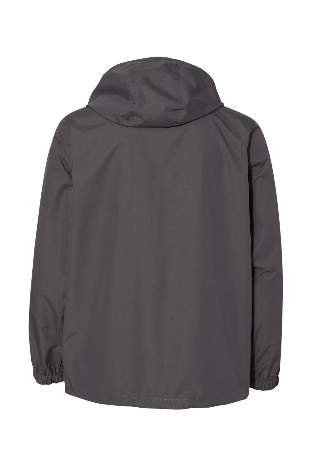 Independent Trading Co. EXP94NAW Mens Nylon Hooded Anorak Jacket Graphite Grey Flat Back
