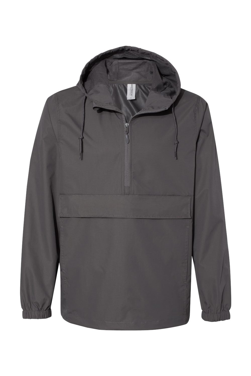 Independent Trading Co. EXP94NAW Mens Nylon Hooded Anorak Jacket Graphite Grey Flat Front