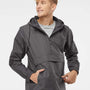 Independent Trading Co. Mens 1/4 Zip Waterproof Hooded Anorak Jacket - Graphite Grey - NEW
