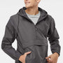 Independent Trading Company Mens 1/4 Zip Waterproof Hooded Anorak Jacket - Graphite Grey