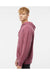 Independent Trading Co. PRM4500 Mens Pigment Dyed Hooded Sweatshirt Hoodie Maroon Model Side