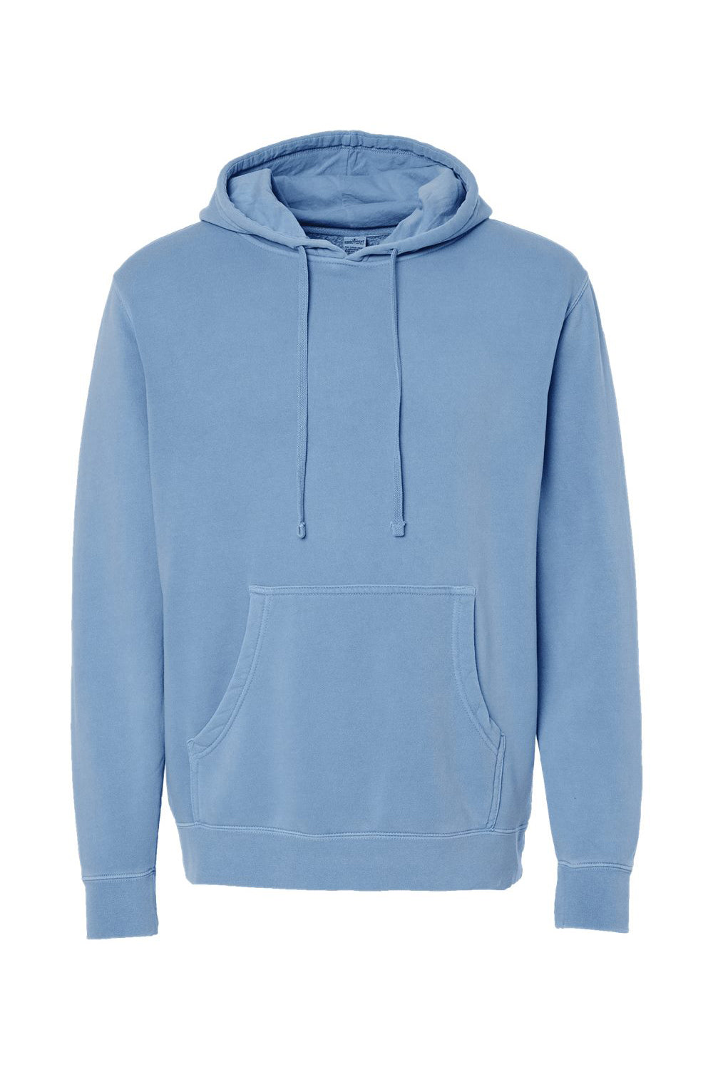 Independent Trading Co. PRM4500 Mens Pigment Dyed Hooded Sweatshirt Hoodie Light Blue Flat Front
