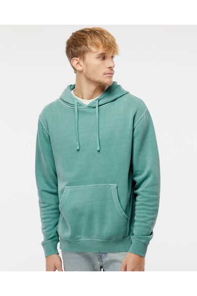 Independent Trading Co. PRM4500 Mens Pigment Dyed Hooded Sweatshirt Hoodie Mint Green Model Front