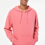 Independent Trading Company Mens Pigment Dyed Hooded Sweatshirt Hoodie w/ Pouch Pocket - Pink