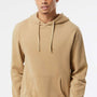 Independent Trading Company Mens Pigment Dyed Hooded Sweatshirt Hoodie w/ Pouch Pocket - Sandstone Brown