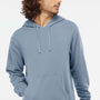 Independent Trading Company Mens Pigment Dyed Hooded Sweatshirt Hoodie w/ Pouch Pocket - Slate Blue