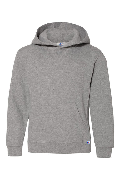 Russell Athletic 995HBB Youth Dri Power Hooded Sweatshirt Hoodie Oxford Grey Flat Front