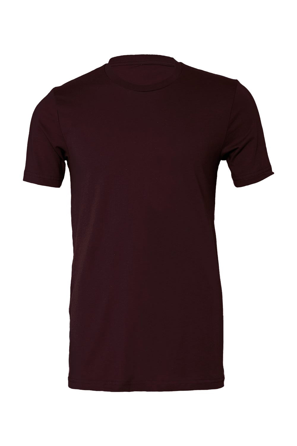 Bella + Canvas BC3001/3001C Mens Jersey Short Sleeve Crewneck T-Shirt Oxblood Black Flat Front
