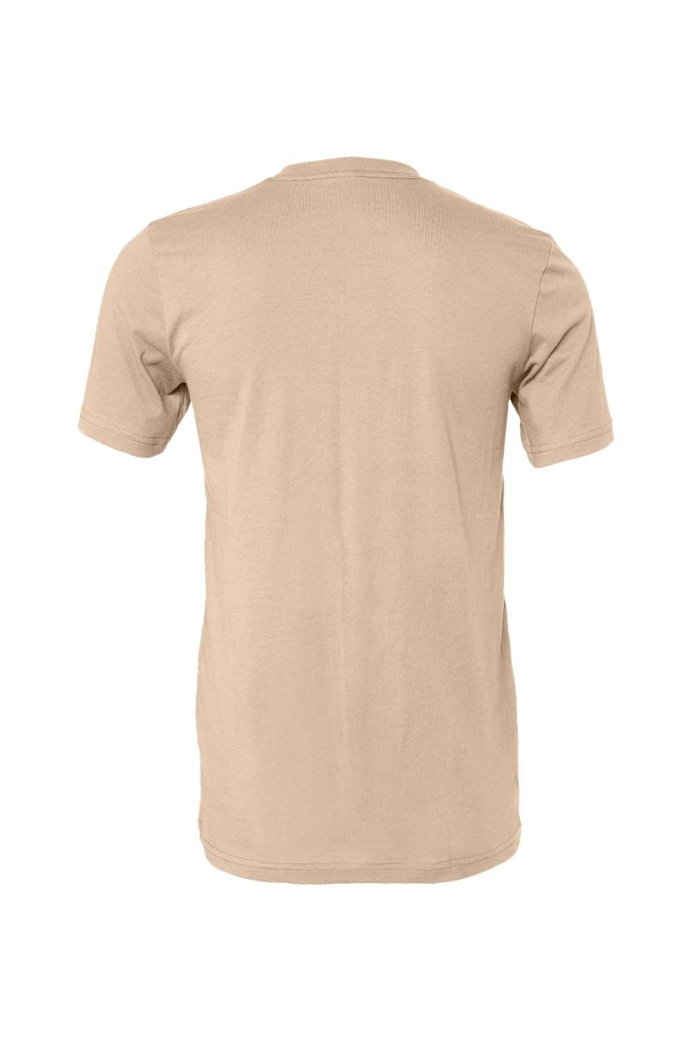 Bella + Canvas BC3001/3001C Mens Jersey Short Sleeve Crewneck T-Shirt Tan Flat Back