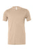 Bella + Canvas BC3001/3001C Mens Jersey Short Sleeve Crewneck T-Shirt Tan Flat Front