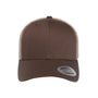 Yupoong Hats Mens Retro Snapback Trucker Hat - Brown/Khaki