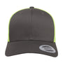 Yupoong Hats Mens Retro Snapback Trucker Hat - Charcoal Grey/Neon Green