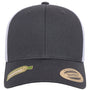 Yupoong Hats Mens Sustainable Retro Snapback Trucker Hat - Charcoal Grey/White
