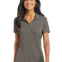 Port Authority Womens Cotton Touch Performance Moisture Wicking Short Sleeve Polo Shirt - Smoke Grey - Closeout