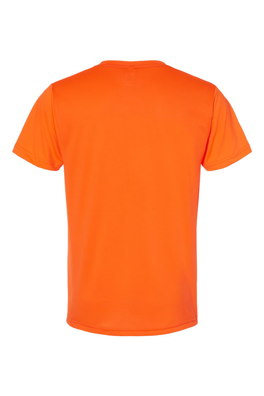 Bayside 5300 Mens USA Made Performance Short Sleeve Crewneck T-Shirt Bright Orange Flat Back