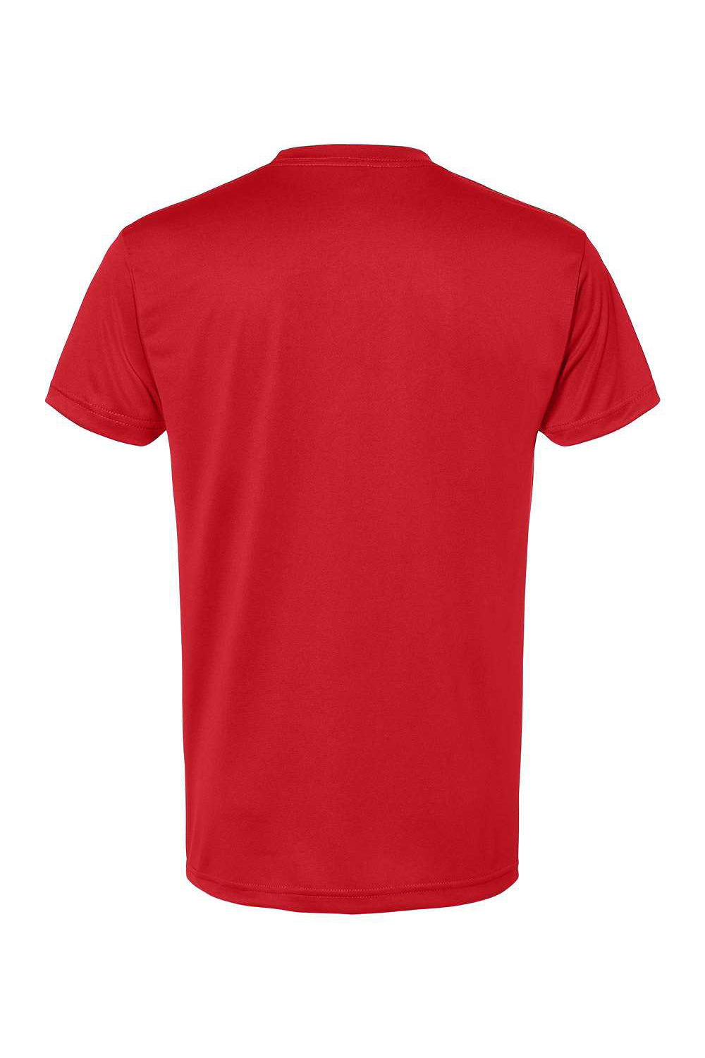 Bayside 5300 Mens USA Made Performance Short Sleeve Crewneck T-Shirt Red Flat Back
