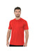 Bayside 5300 Mens USA Made Performance Short Sleeve Crewneck T-Shirt Red Flat Front