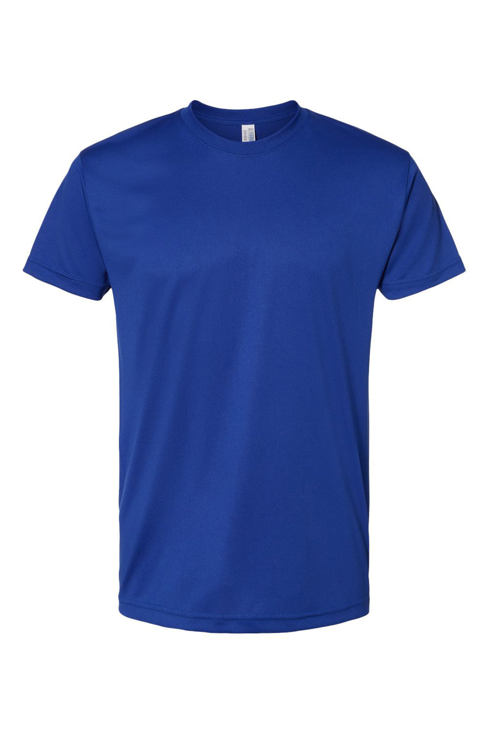 Bayside 5300 Mens USA Made Performance Short Sleeve Crewneck T-Shirt Royal Blue Flat Front