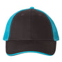 Valucap Mens Sandwich Bill Adjustable Trucker Hat - Charcoal Grey/Neon Blue - NEW