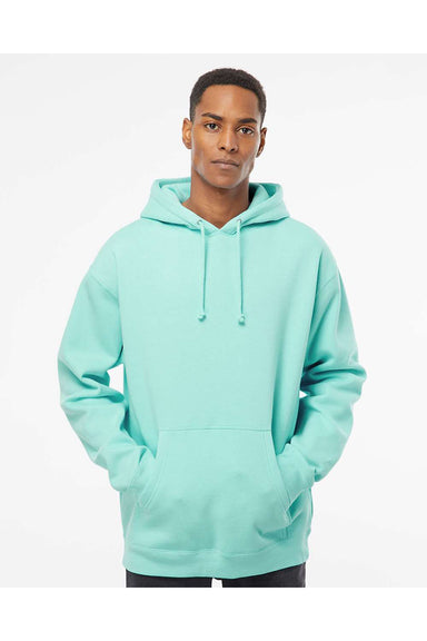 Independent Trading Co. IND4000 Mens Hooded Sweatshirt Hoodie Mint Green Model Front