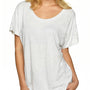 Next Level Womens Dolman Jersey Short Sleeve Scoop Neck T-Shirt - Heather White