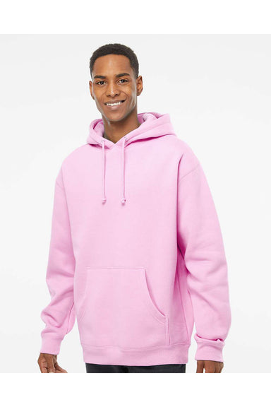 Independent Trading Co. IND4000 Mens Hooded Sweatshirt Hoodie Light Pink Model Front