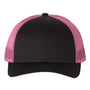 Richardson Hats Mens Snapback Trucker Hat - Black/Neon Pink