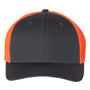 Richardson Mens R-Flex Stretch Fit Trucker Hat - Charcoal Grey/Neon Orange - NEW