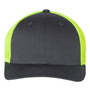 Richardson Mens R-Flex Stretch Fit Trucker Hat - Charcoal Grey/Neon Yellow - NEW