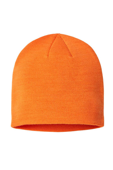 Atlantis Headwear HOLLY Mens Sustainable Beanie Orange Flat Front