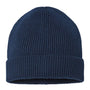Atlantis Hats Unisex Sustainable Fine Rib Cuffed Beanie - Navy Blue