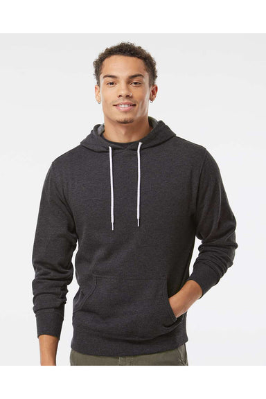 Independent Trading Co. AFX90UN Mens Hooded Sweatshirt Hoodie Heather Charcoal Grey Model Front