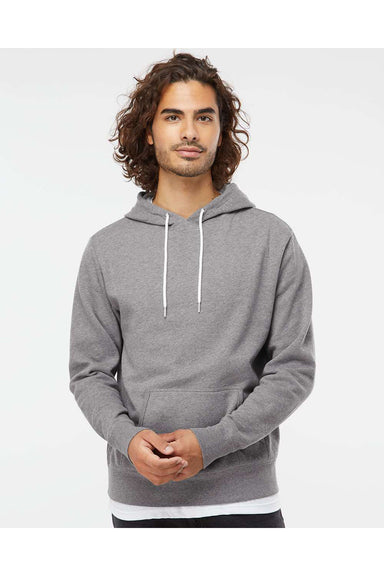 Independent Trading Co. AFX90UN Mens Hooded Sweatshirt Hoodie Heather Gunmetal Grey Model Front